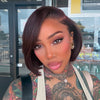 Wig Bob 13x4 Glueless Style Boss Nuance Brun Sombre Raie sur le Côté