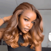 Glueless Enjoué Style Couleur Cuivre Ombre 250% Densité Body Wave Bob 4x4 Perruque Sans Colle