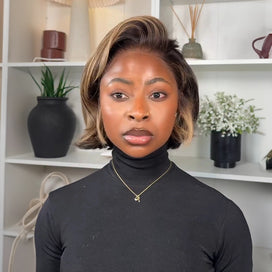 Lace Front 13x4 Carré Dégradé Volumineux Avec Mèches Blondes Highlight Bob 250% Densité Glueless Perruque