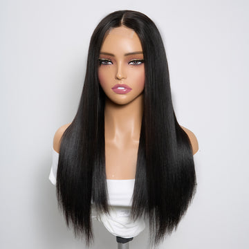 Luxueux Sans Colle Perruque Bone Straight Noir Vietnamienne 300% Densité Lisse