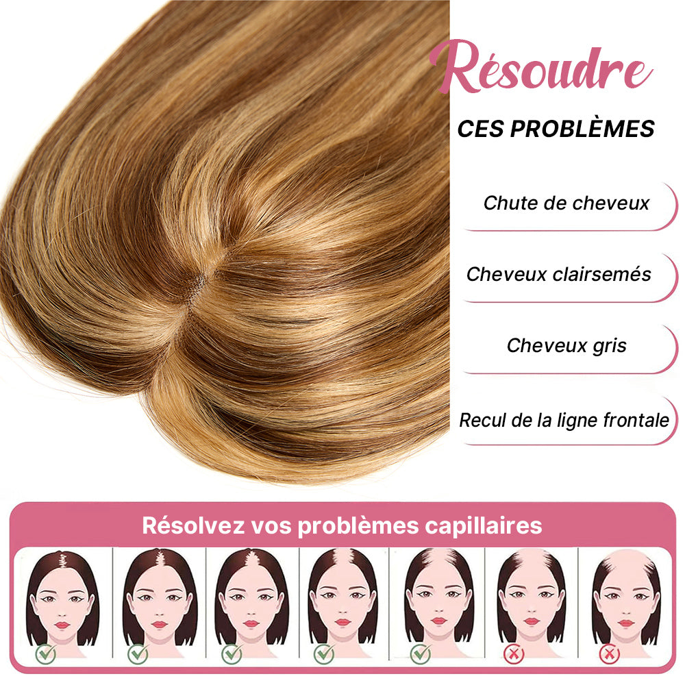 Volumateur Méché 4/27 Dentelle 5x5 à 5 Clips Finitions Effilées & Coupe Naturelle Complément capillaire