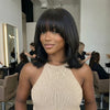 Perruque avec Frange Arrondie Lace Part 3x1 Cheveux Naturels Pose Sans Colle