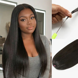 Volume de la Racine aux Pointes Extensions De Au Crochet Pré-séparées En Plumes Lisses Et Soyeuses