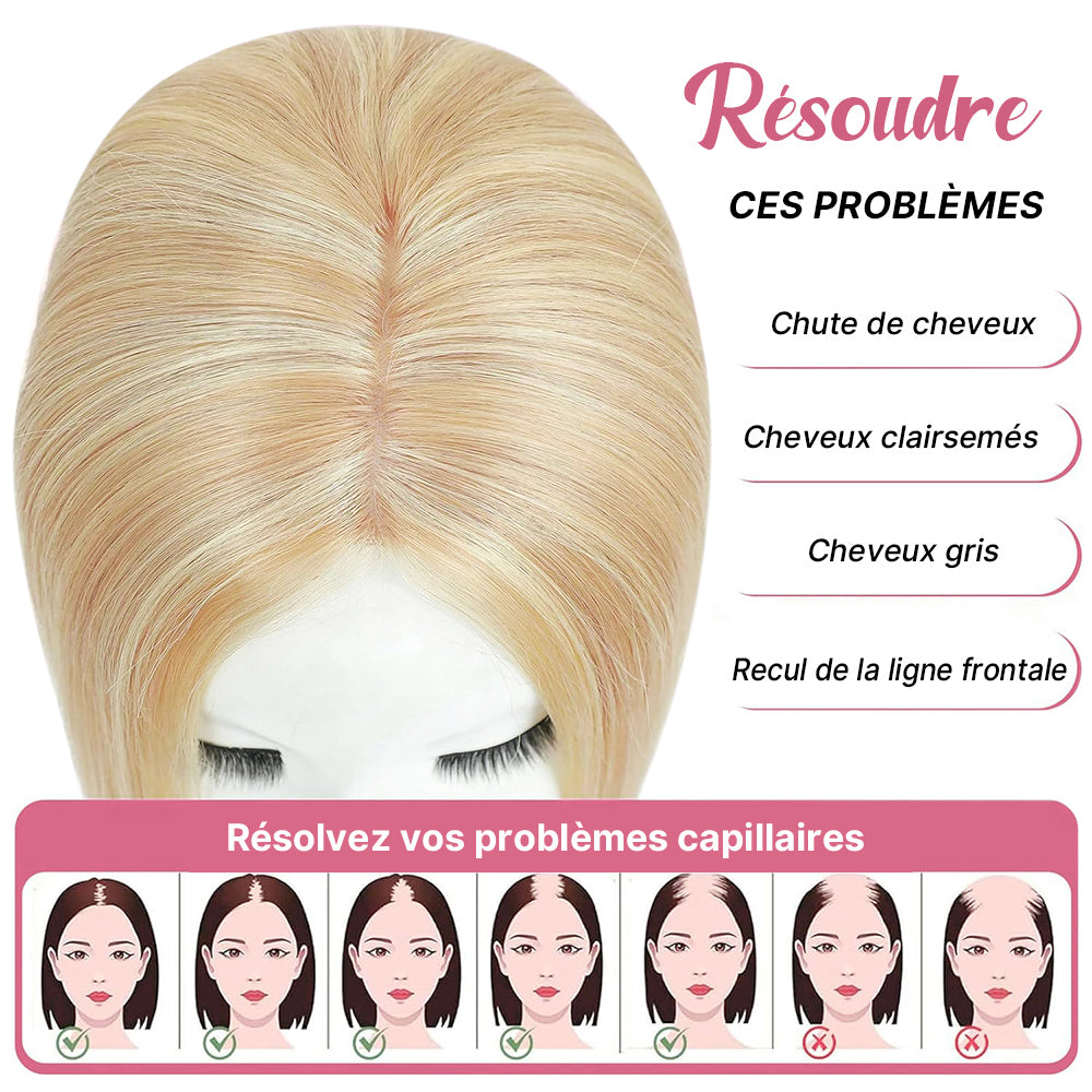Postiche Top Piece Balayage 18/613 Complément capillaire Dentelle 5x5 Coupe Dégradée Fluide (Non Perruque)