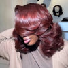 Perruque Bob Burgundy Ondulé Sans Colle Lace 13x4 Glueless Look Chic & Volumineux