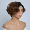 4x4 Légèrement Ondulé Raie Sur Le Côté Glueless Sans Colle Perruque Short Bob Wavy
