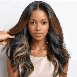 Glueless Perruque Sans Effort Esprit Décontracté Couleur Highlight 9x6 Perruque Sans Colle 250% Densité