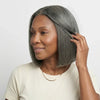 🔥𝘿𝙀𝙍𝙉𝙄𝙀̀𝙍𝙀 𝙐𝙉𝙄𝙏𝙀́ Boss Mature Lisse Confidence Elegance Bob Couleur Lin Gris 13x4 Dentelle Perruque Cheveux Humains