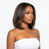 Naturelle Confortable Mèches Blondes Glueless 5x5 Perruque Bob Sans Colle Empilée Ondulé