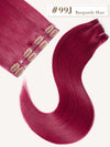 9 Pièces Extensions De Cheveux à Clipser 99J Bordeaux En Cheveux Naturels 125 g
