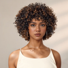 𝐏𝐚𝐬 𝐛𝐞𝐬𝐨𝐢𝐧 𝐝𝐞 𝐜𝐨𝐥𝐥𝐞⚡Glueless Couleur Highlight Brun Bob Perruque Sans Colle Wear Go Bouclée Avec Frange