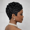Élégante Coupe Pixie Bouclée Perruque Full Lace Cheveux Humains