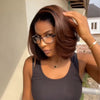 Bob Ombré Brown 250% Volume Glueless 5x5 Sans Colle Pose Instantanée Qualité Premium