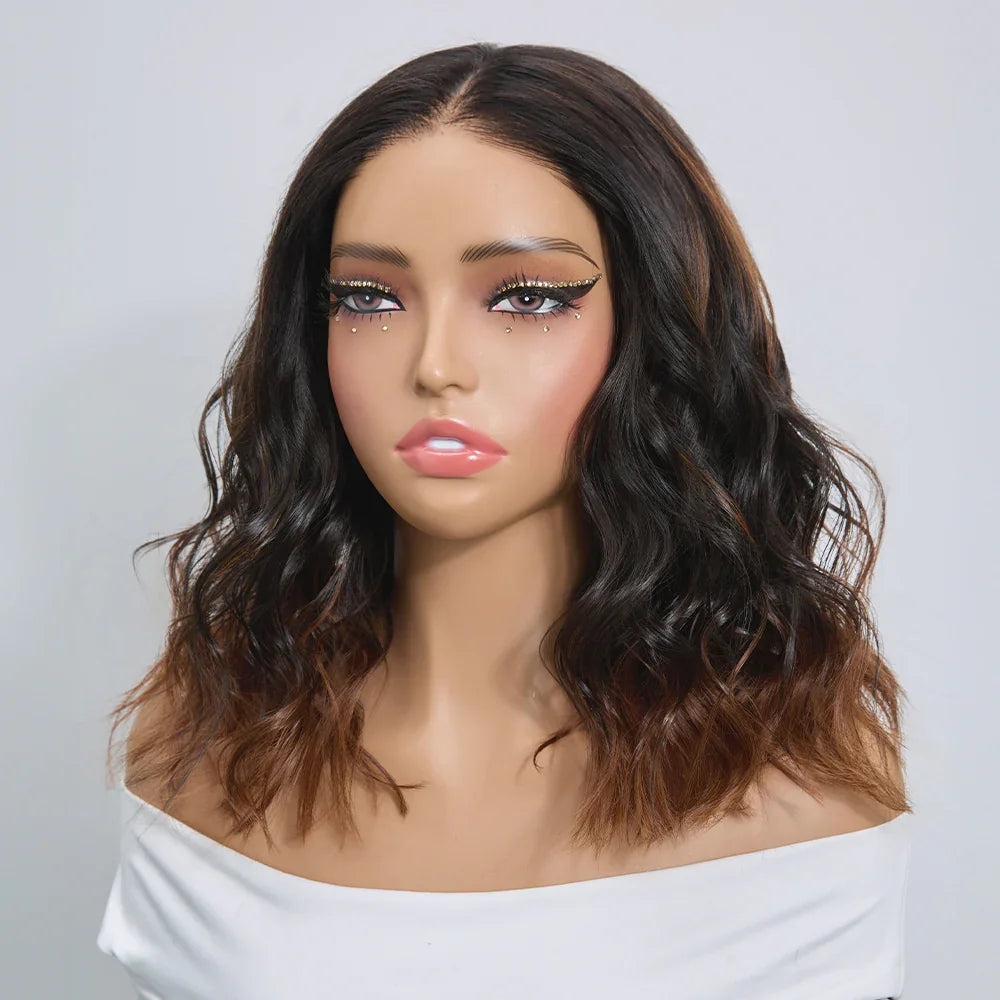 5x5 13x4 lace frontal Wig Mixed Color #4/27 Curly