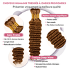 Extensions De Cheveux Humains Bouclés Profonds Couleur Auburn Moyen #30 Pour Tressage Bohème