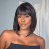 Noir Naturel Bob Lisse Élégance Parisienne Glueless Wig Technologie Glueless Perruque Sans Colle