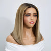 Glueless Pré-épilé Couleur Mèches Blondes Ombré 5x5 Bob Perruque Sans Colle Lisse