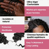 Mèches au Crochet Deep Wave Pré-séparées Texture Plume et Éclat Soyeux Sans Nœuds Noir Naturel