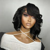 Perruque Lace Frontal 13x6 Carré Asymétrique Dégradé Côté Rasé Highlight Noir San Colle