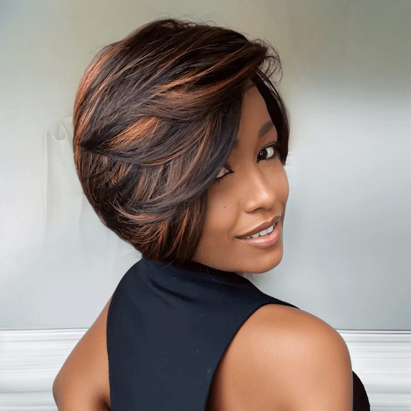 9x6 Glueless Tendance Couleur Highlight Perruque Bob Sans Colle Lisse
