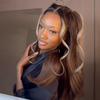 Glueless Sans Nœud Couleur Highlight Ombré 13x4 Perruque Sans Colle Body Wave