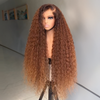 Glueless Rebondissement Bouclé Couleur Brun Cuivré Ombré 7x4 Perruque Sans Colle 300% Densité