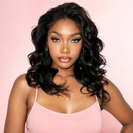 13x6 Grande Surface Glueless 16‘’ Bob Perruque Sans Colle Wear Go Cheveux Humains Loose Wave