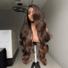 Glueless Couleur Marron Highlight 7x4 Nœuds Blanchis Capuchon Réglable Perruque Sans Colle