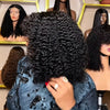 Bob Kinky Curly 300% Densité Avec Frange Perruque Glueless 100% Cheveux Humains