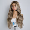 Brillante Glueless Couleur Mèches Blond Cendré 5x5 Perruque Sans Colle Body Wave 250% Densité