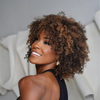 Glueless Couleur Highlight Bob Perruque Sans Colle Avec Franges Afro Bouclée 250% Densité