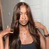 Pré-épilé Couleur Chocolat Noir  5x5 Dentelle Perruque Cheveux Humains Body Wave 250% Densité