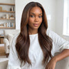 Véritable Qualité Salon Glueless Couleur Highlight 13x4 Perruque Sans Colle Ondulé 250% Densité