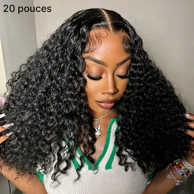 Chic Sans Ondes Romaines Effort Perruque 5x5 13x4 Glueless Water Wave Avec Raie au Milieu Short Wig