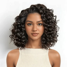 Rebondissant Glueless Nœuds Pré-blanchis 13x4 Perruque Sans Colle Casquette À Cordon