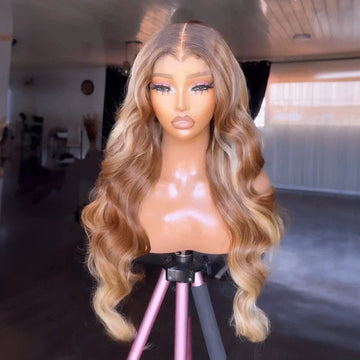 【🔥 DERNIÈRE UNITÉ】13x4 Glueless Couleur Mèche Blond Perruque Sans Colle Body Wave