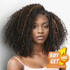 𝑩𝒖𝒚 1 𝑮𝒆𝒕 1 𝑭𝒓𝒆𝒆💥 9x6 Glueless Marron Highlight Bob Kinky Curly Perruque Sans Colle
