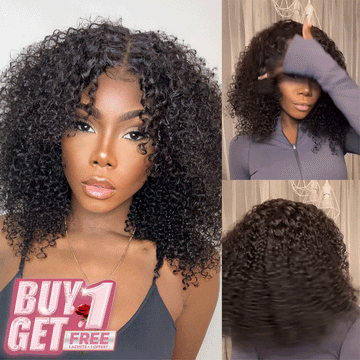 𝑩𝒖𝒚 1 𝑮𝒆𝒕 1 𝑭𝒓𝒆𝒆💥 Populaire 9x6 13x4 Glueless Nœuds Pré-blanchis Kinky Curly Perruque Sans Colle 250%Densité