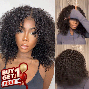 𝑩𝒖𝒚 1 𝑮𝒆𝒕 1 𝑭𝒓𝒆𝒆💥 Populaire 9x6 13x4 Glueless Nœuds Pré-blanchis Kinky Curly Perruque Sans Colle 250%Densité