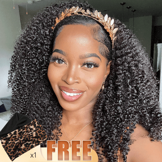 Glueless 3s Wear Go Perruque Bandeau Bob Kinky Curly 100% Cheveux Humains
