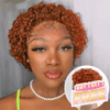 𝑩𝒖𝒚 1 𝑮𝒆𝒕 1 𝑭𝒓𝒆𝒆💥 3 Couleur Rebondissement Perruques Coupe Pixie 13×1 Dentelle Bouclé