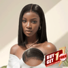 𝑩𝒖𝒚 1 𝑮𝒆𝒕 1 𝑭𝒓𝒆𝒆💥 13x4 Glueless Cheveux Crépus Bob Perruque Sans Colle Prédécoupage Lisse 4C Edeges