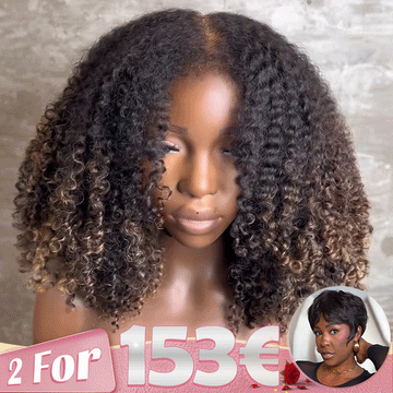 2 𝑭𝑶𝑹 €153🔥4x4 Ombré 4C Edeges Bob +Pixie 1/Pixie 2/2x6 Dentelle Bob Perruque