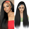 Adapté Aux Débutants Glueless Bandeau Yaki Straight Perruque Cheveux Humains