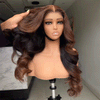 Glueless Sans Nœud Couleur Brun Ombré 4x4 Perruque Sans Colle Body Wave 250% Densité