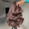 Doux Et Brillant Glueless Sans Nœud Couleur Brun Chocolat 4x4 Perruque Sans Colle Avec Frange