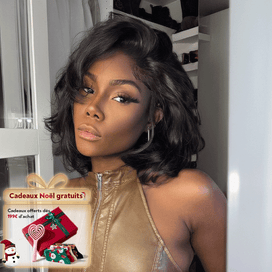 Couche C Partie Glueless 7x4 Brun Caramel Blond Mixte/Naturel Bob Perruque Sans Colle