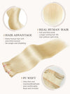 9 Pièces Extensions De Cheveux à Clipser Blond 613 En Cheveux Naturels 125 g