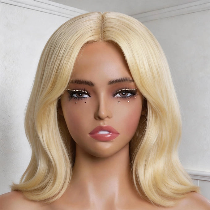 Bob Blonde Wig 13x4 Lace Frontal Human Hair 200% Density