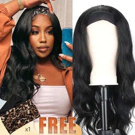 Glueless Adapté Aux Débutants Perruque Bandeau Body Wave Cheveux Humains